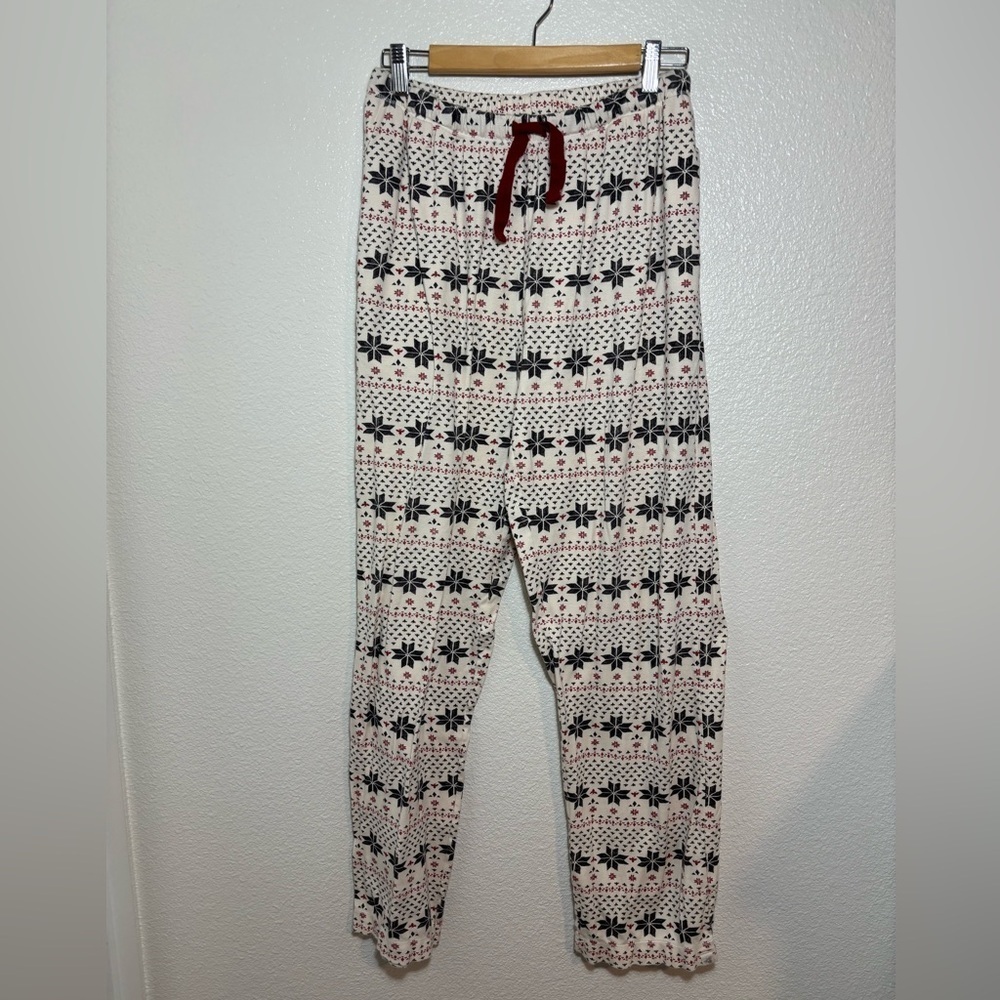 Burt’s Bees Adult Organic Cotton Pajama Pants Size Medium | Christmas print |